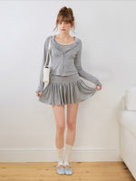 Lace Hooded Skirt Set