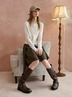 Floral Ruffle Edge Knit Cardigan