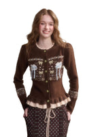 Bunny Fair Isle Knit Cardigan & Skirt Set