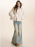 Detachable Scarf Plush Jacket