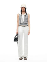 "White" Washed Straight Jeans