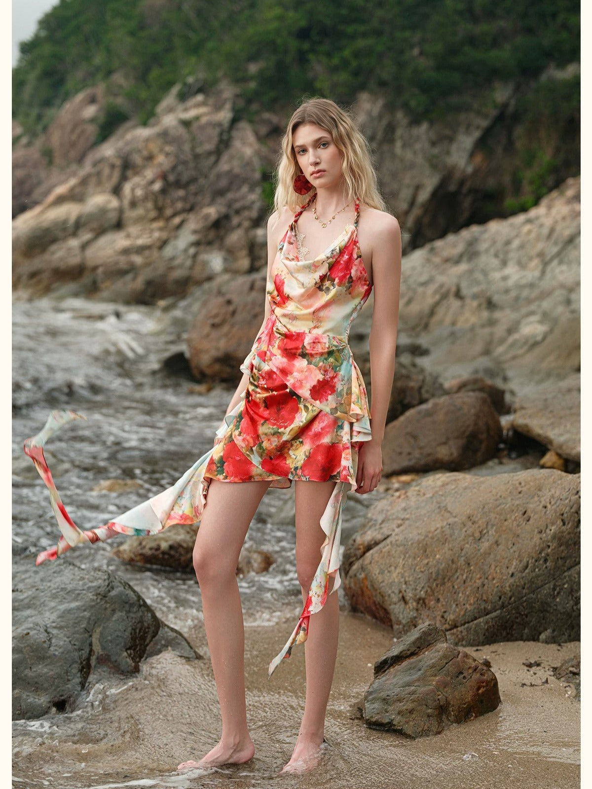 Floral Halter Lace Set