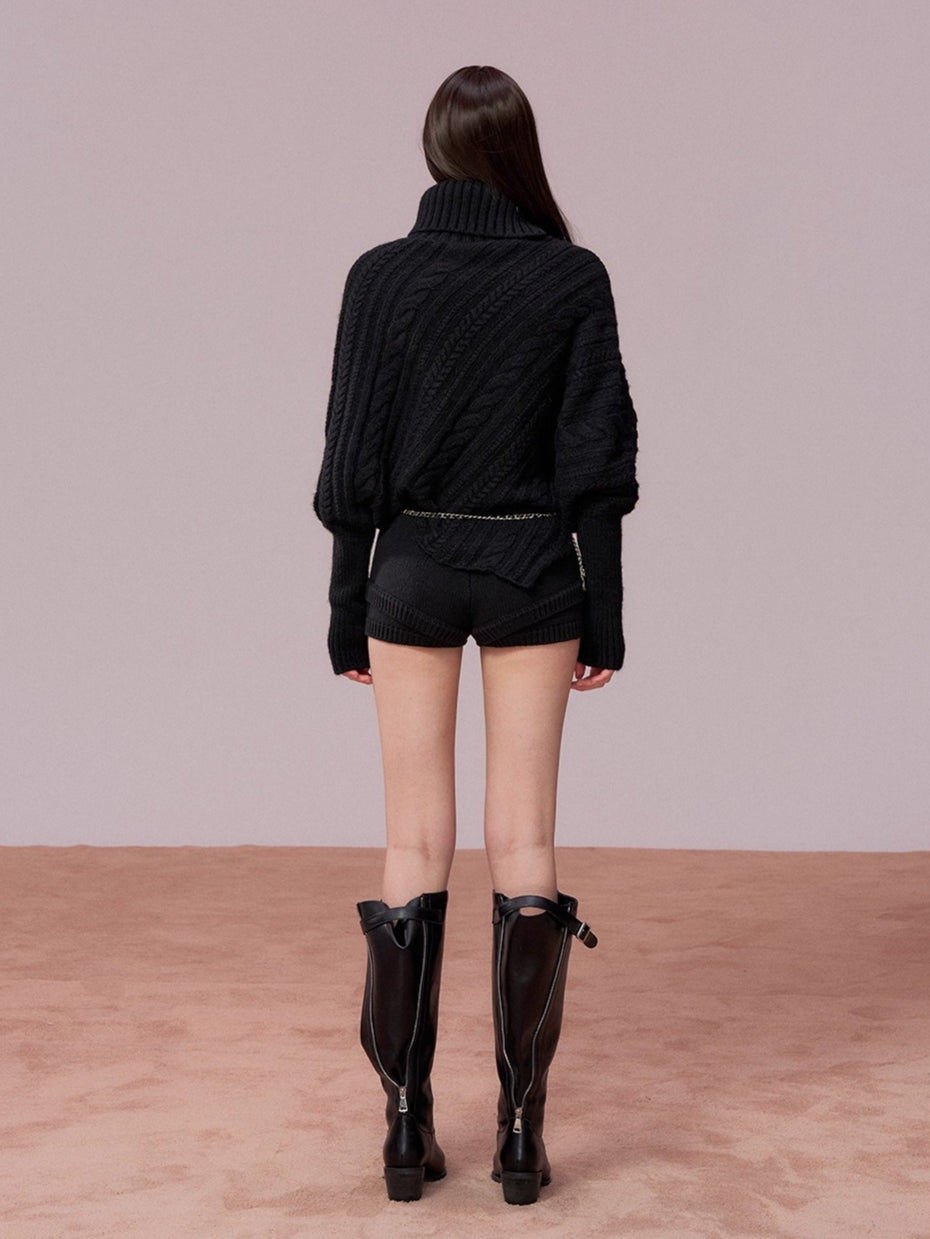 Oversized Cowl Neck Cape Sweater