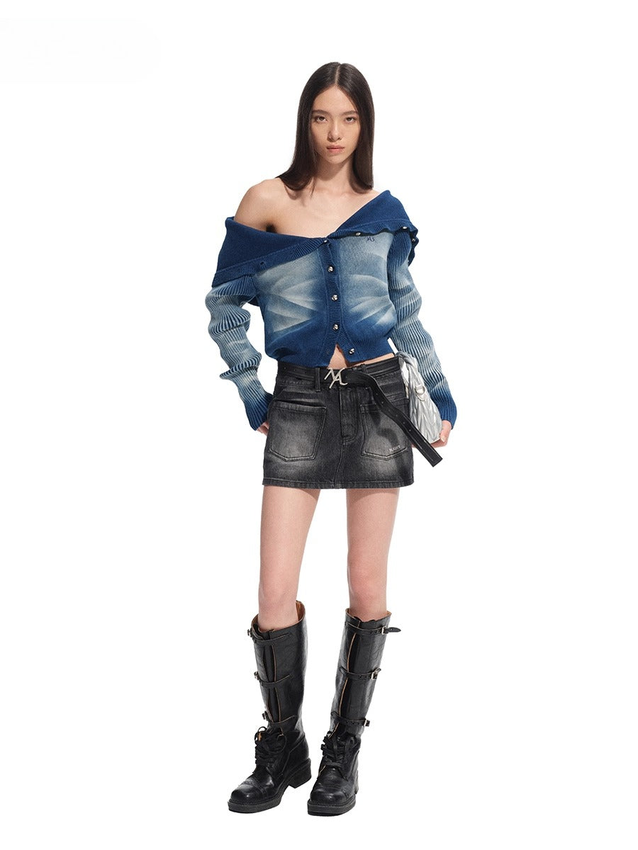 Blue Lightning Wash Cardigan