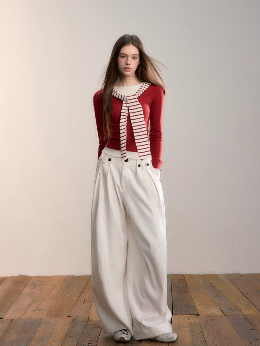 Contrast Hooded Knit Top