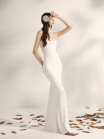 Beaded Halter Knit Fishtail Dress