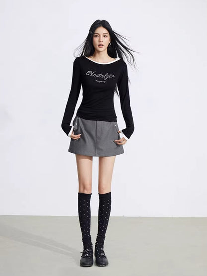 Asymmetric Rhinestone Tee