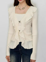 Layered Ruffle-Trim Knit Top
