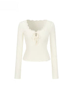 Lace Tie Knit Top