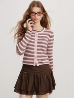 Contrast Stripe Knit Cardigan