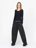 Wool Wide Leg Tailored Pants