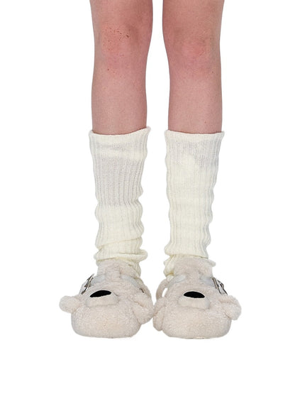 Teddy Wool-Like Buckle Slippers