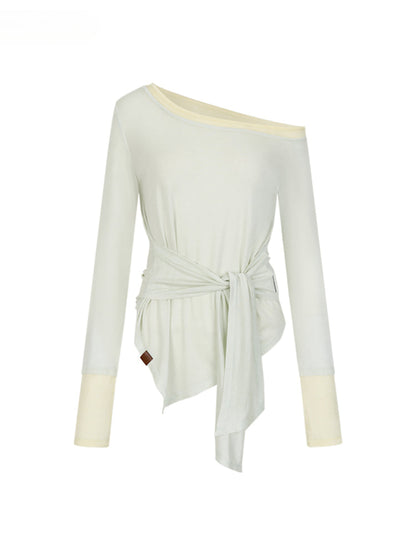 Irregular Color Block Tie-Back Sun Protection Cover-Up