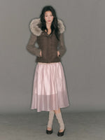 Vintage Layered Pleated Midi Skirt