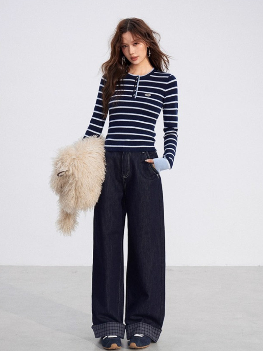 Striped Wool Knit Top