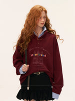 Polo Collar Oversized Sweatshirt