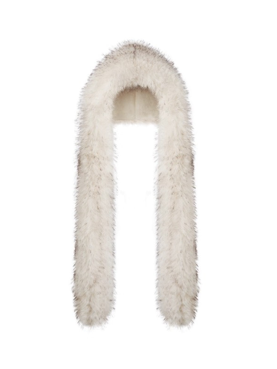 Polar Eco Fox Fur Hooded Scarf Hat