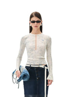 Helen Denim Print Knit Top