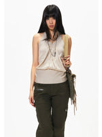 V-Neck Halter Knit Tank Top