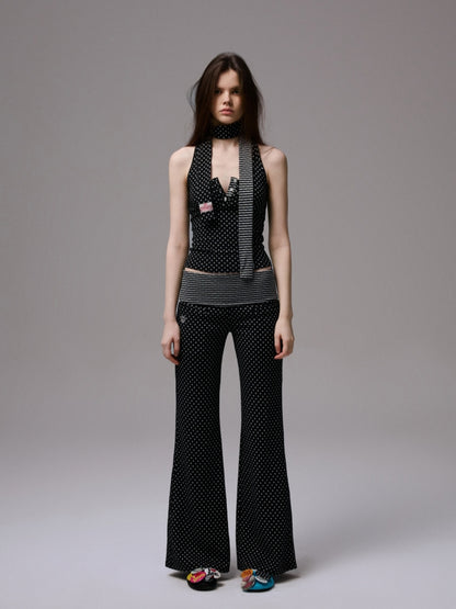 Polka Dot Stripe Double-sided Scarf