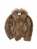 Vintage Rabbit Fur Collar Coat