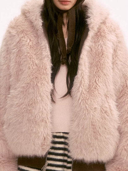 Brown Reversible Faux-Fur Jacket