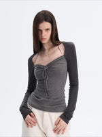 Layered Contrast Knit Top