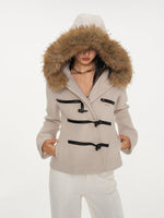 Black & Oatmeal Wool Toggle Coat