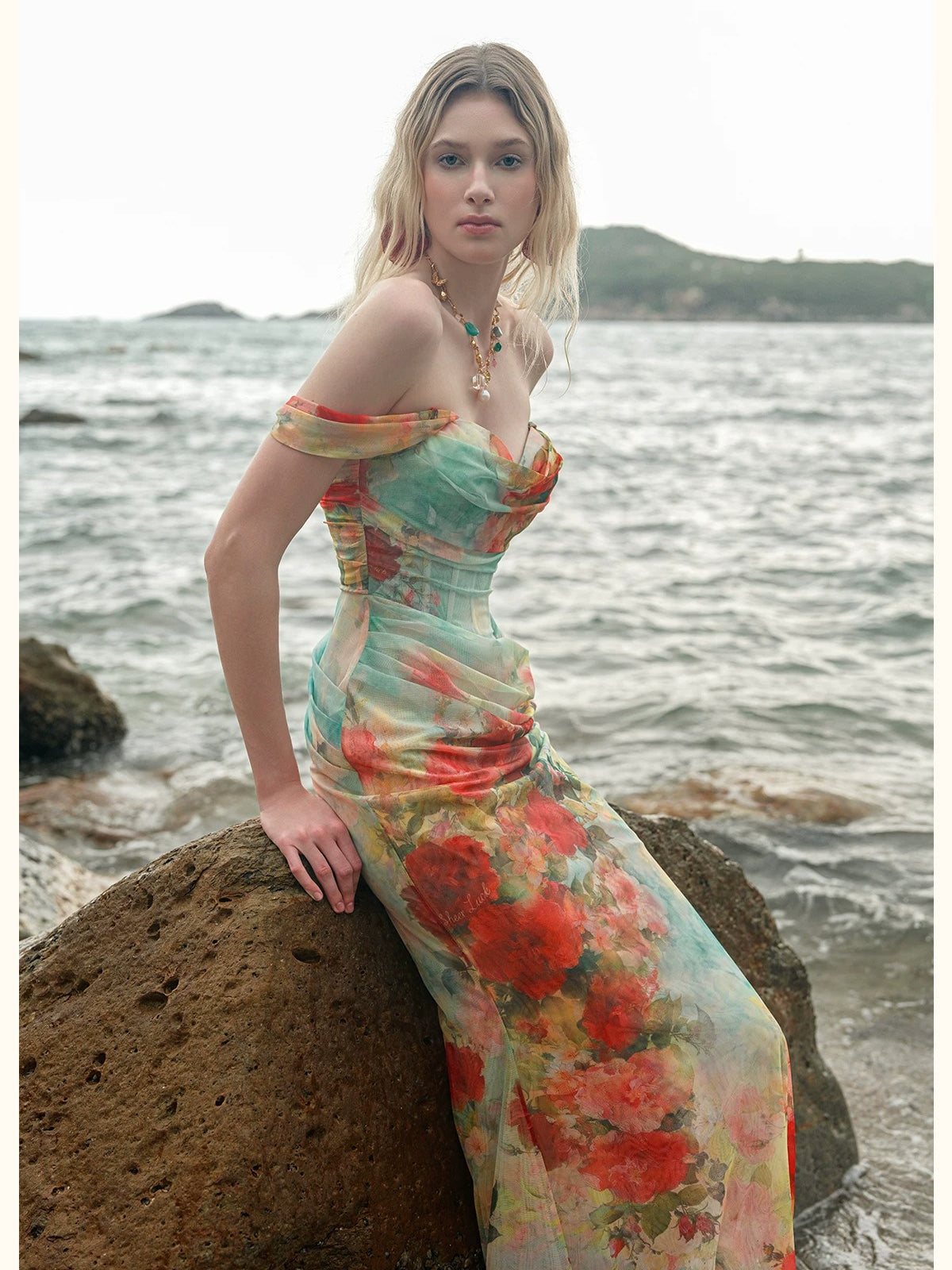Ruched Mermaid Maxi Dress