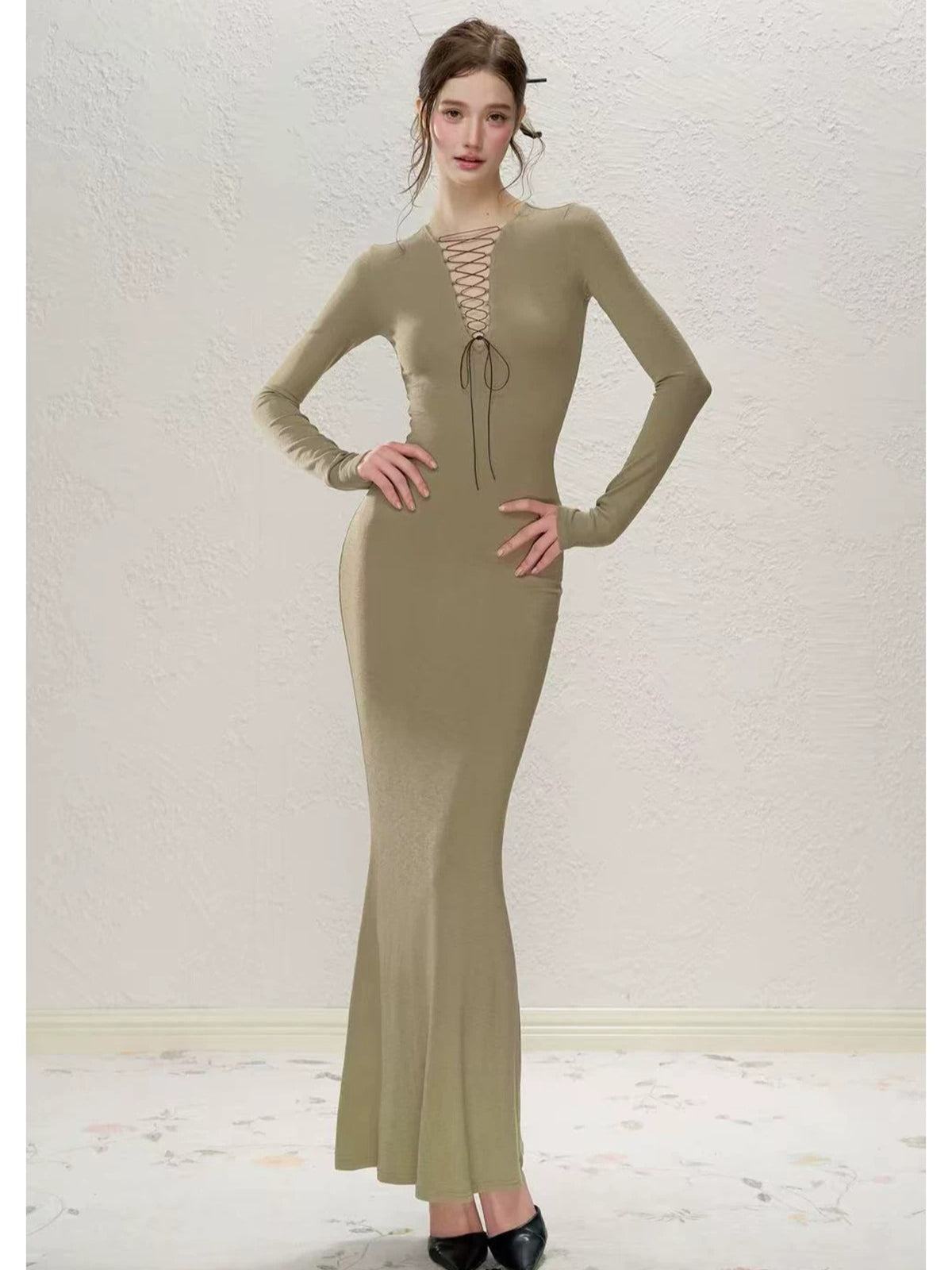 Lace-Up Mermaid Dress