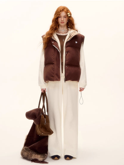 Reversible Check Lace Vest