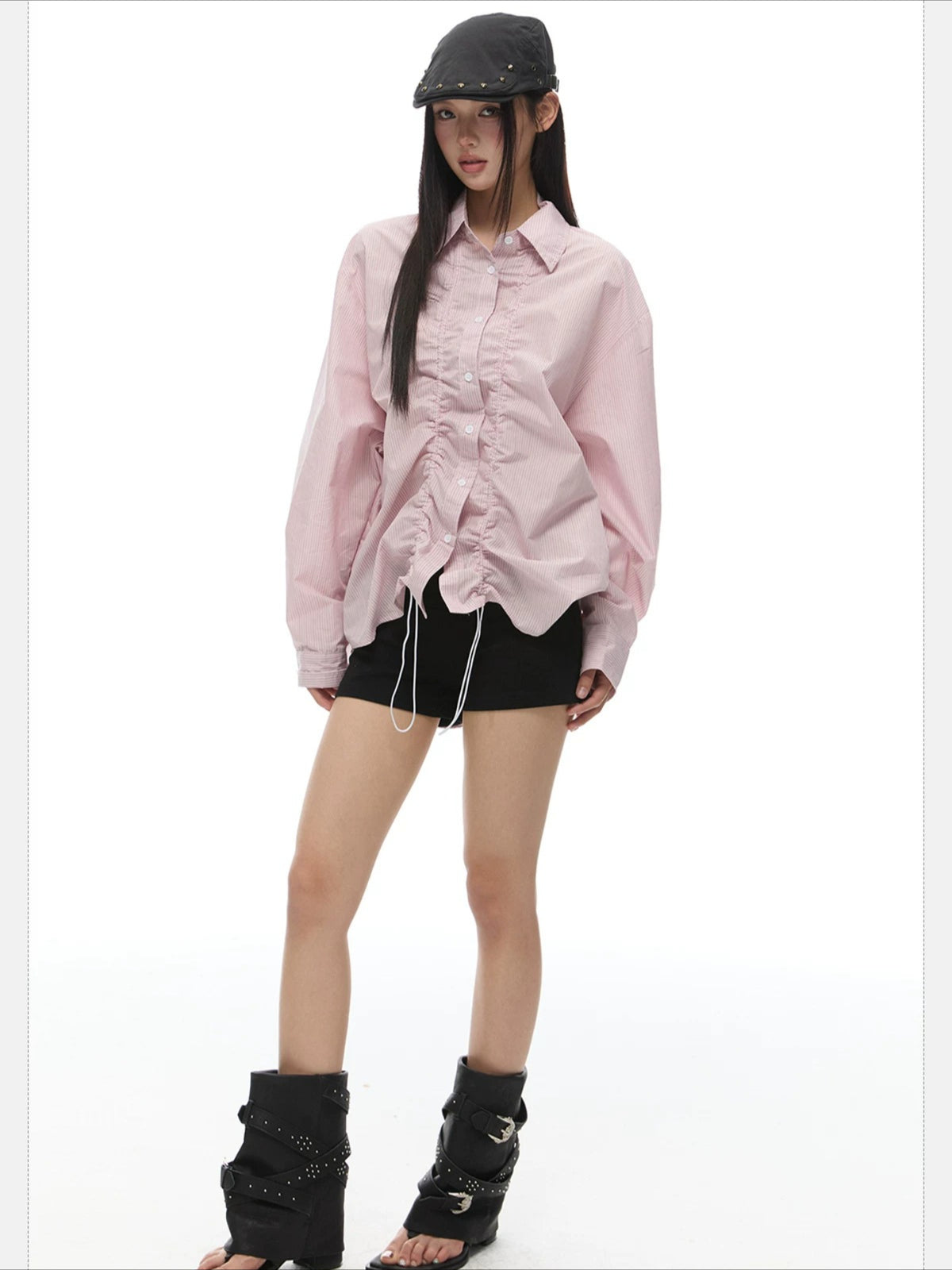 Stripe Drawstring Shirt