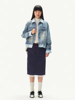Washed Denim Faux Layer Jacket