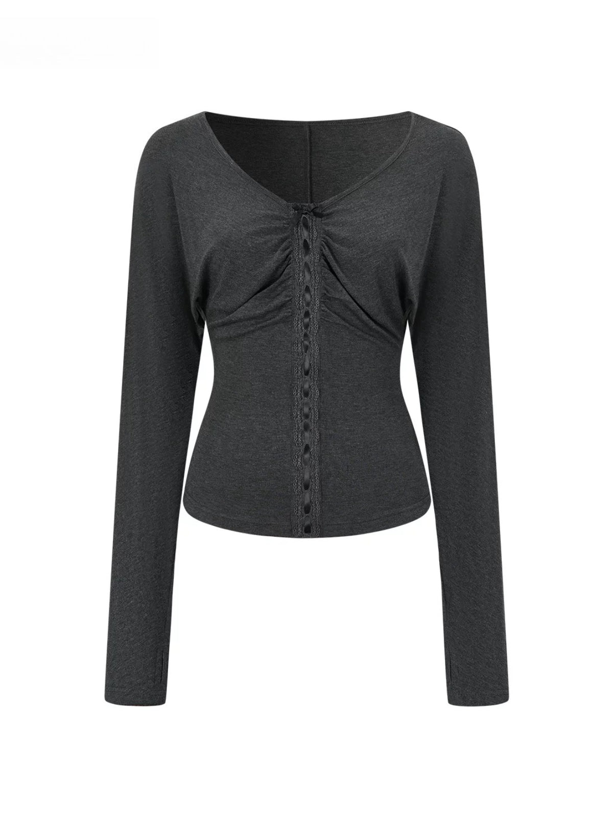 Lace Batwing V-Neck Knit Top