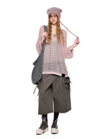 Striped Lace-Up Henley Top