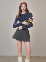 Mist-Grey Pleated Skirt
