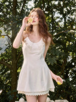 Cloud Neck Embroidered Dress