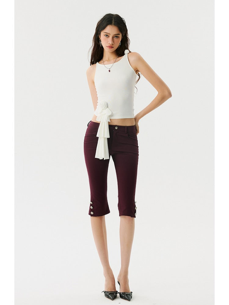 Tassel Rose Slim Tank Top