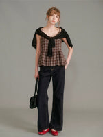 Plaid Lace Cami Top