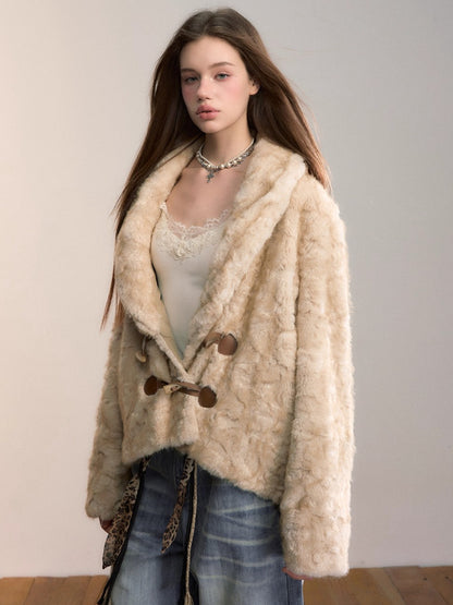Reversible Eco-Faux Fur Toggle Coat
