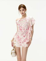Island Print One Shoulder Top