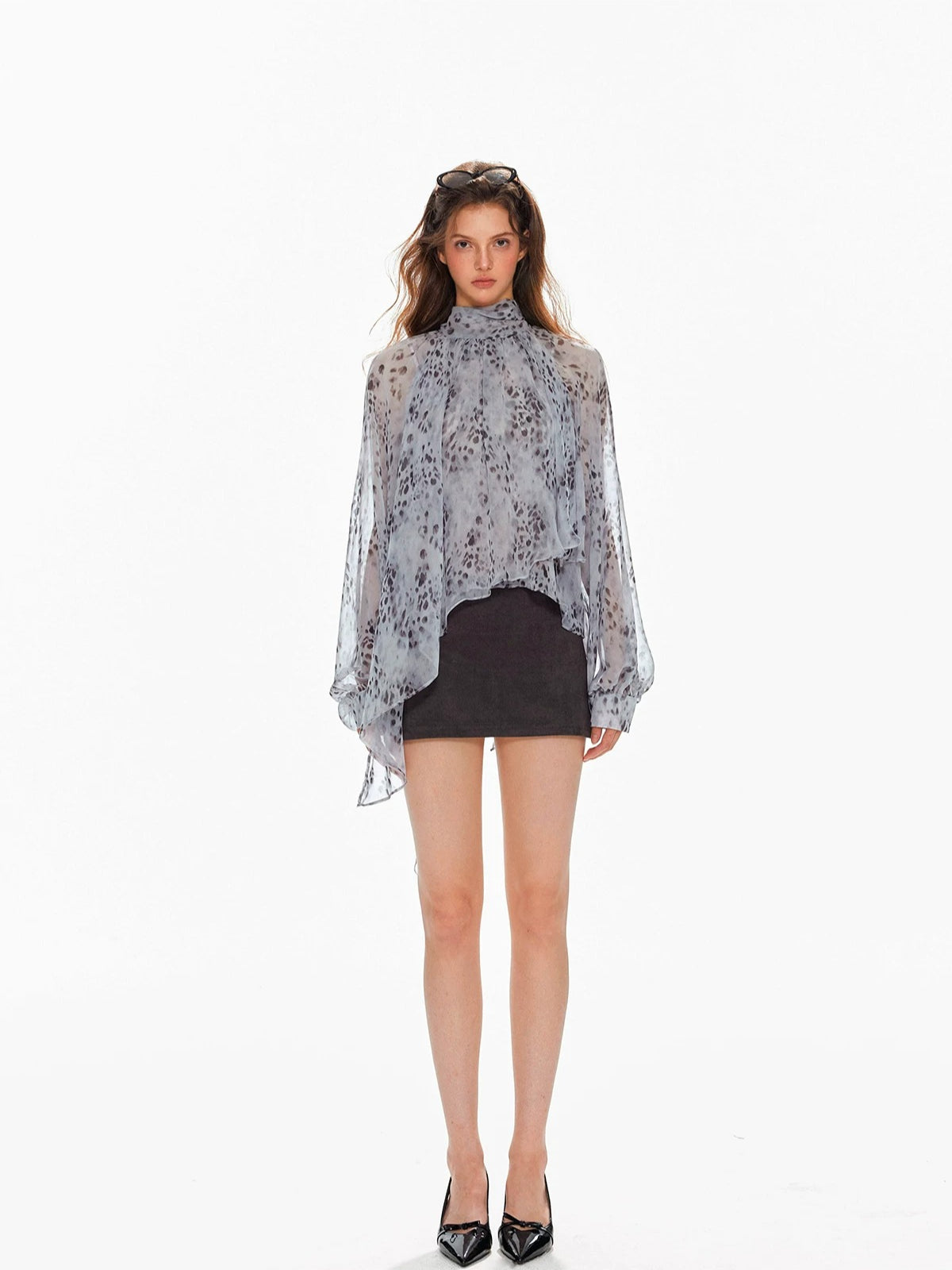 Low Waist Suede Mini A-Line Skirt