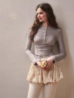 Printed Ruffle-Hem Top