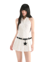 White Star Pleated Dress