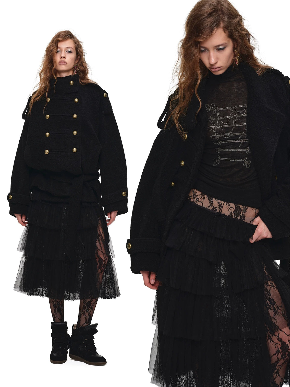 Napoleon Double Breasted Tweed Coat