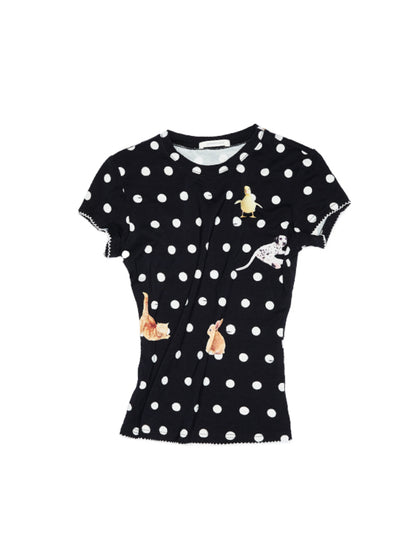 Cats &amp; Dogs Love Polka Dot Print T-Shirt