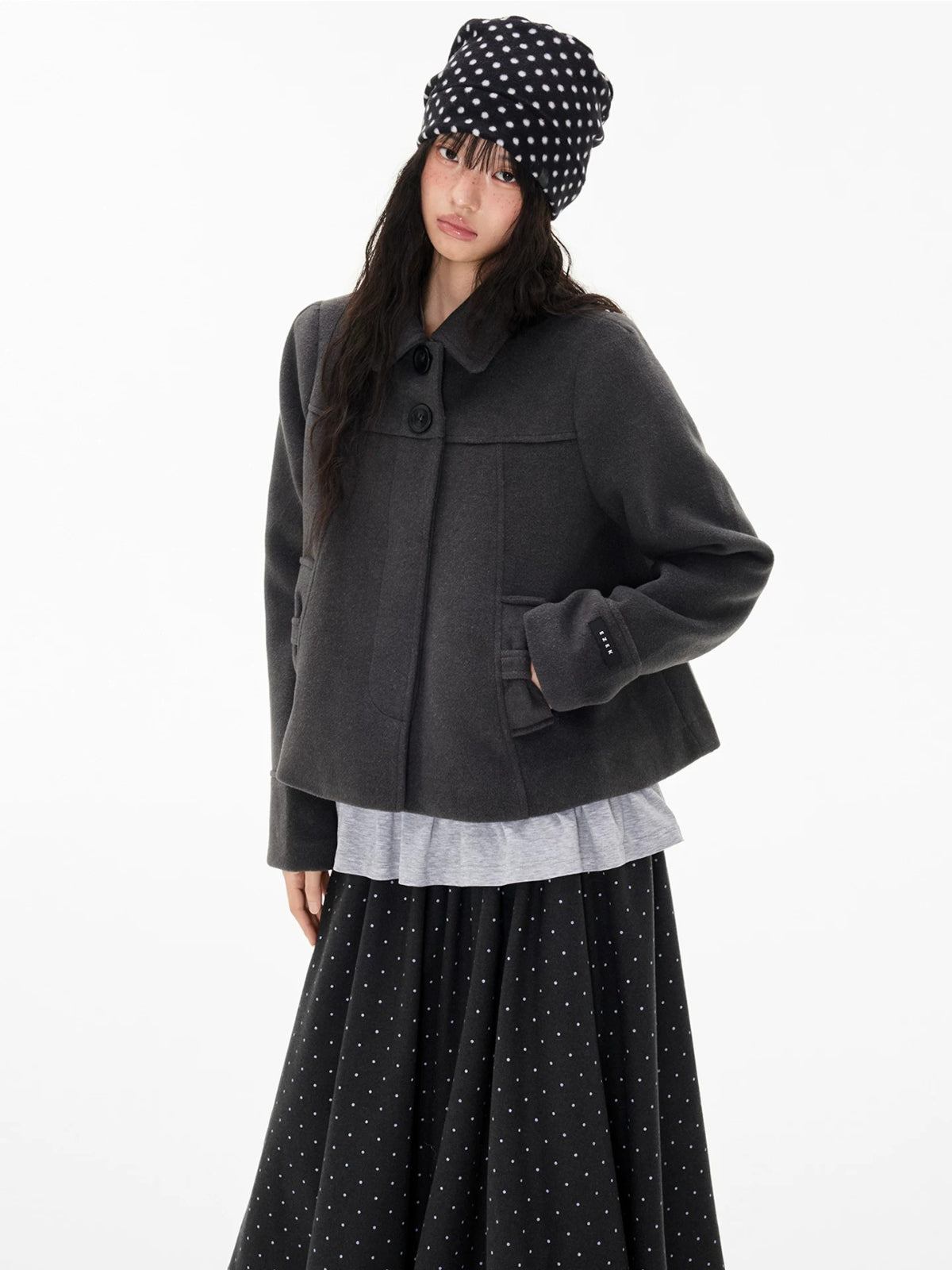 Korean Wool Blend Short Coat