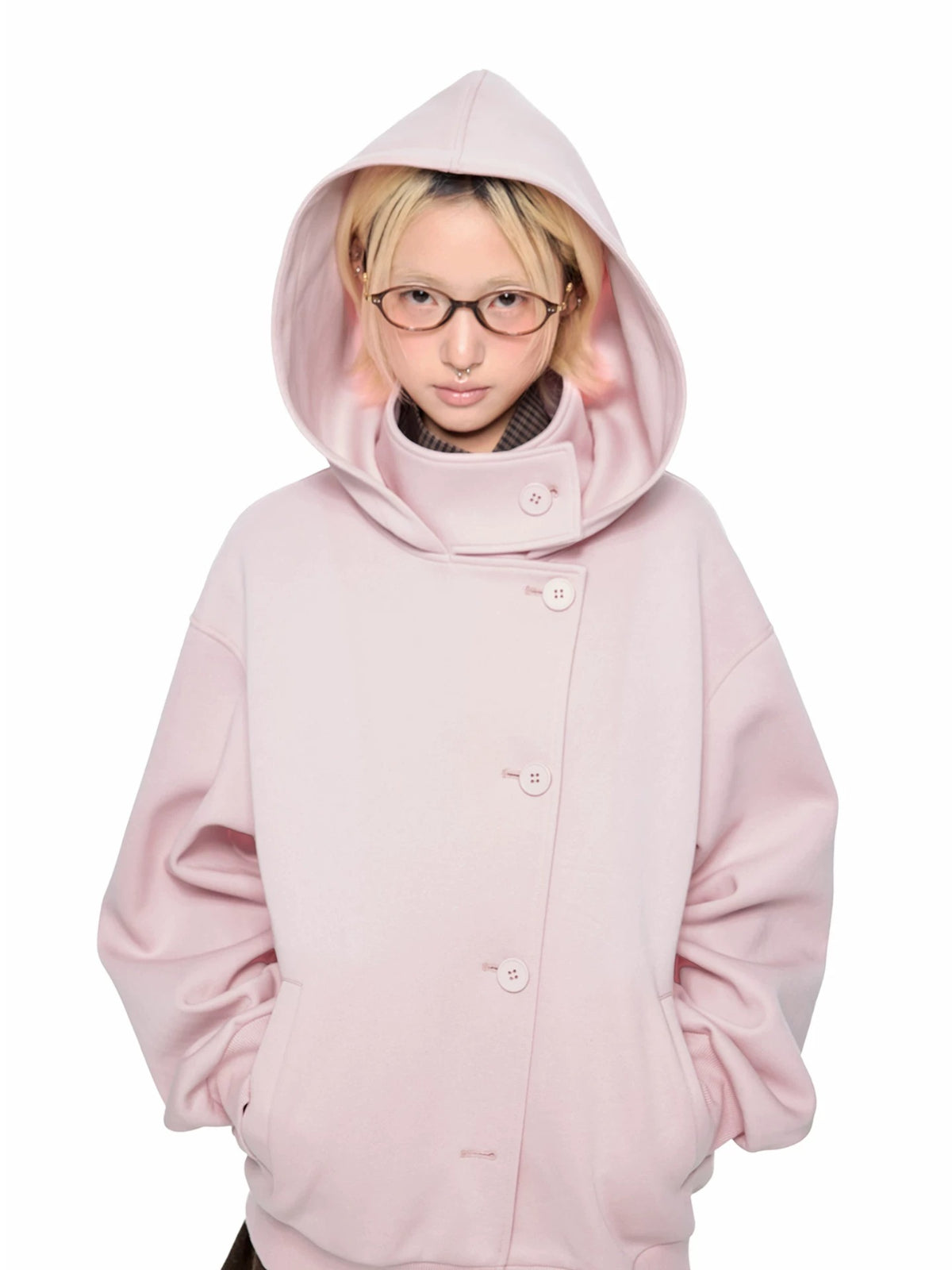 Academy Button Cropped Hoodie