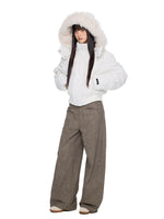 Fur Collar Hooded Cropped Down