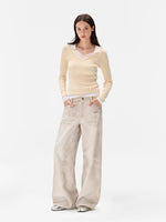 Deer Print Straight Leg Pants